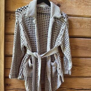 Free People Gray Cardigan Sweater